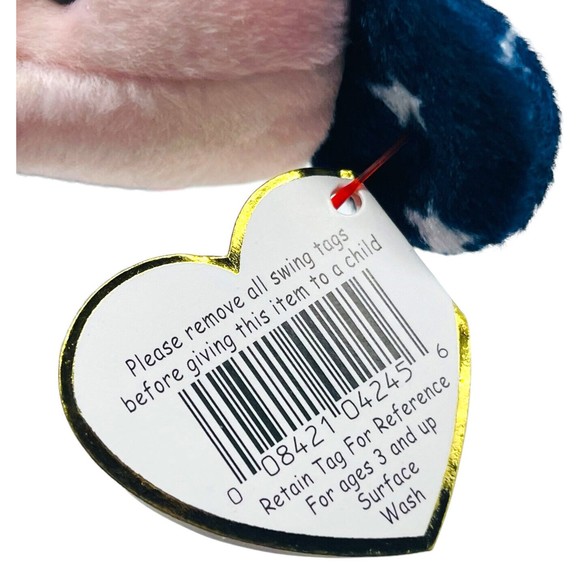 TY Beanie Babies Baby 1999 Pink Face SPANGLE the American Bear RETIRED - Picture 10 of 10